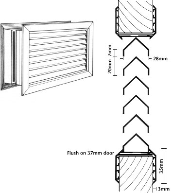 Door Grilles for Maximum Ventilation in No Vision Situations  (Bathrooms/Darkrooms etc)