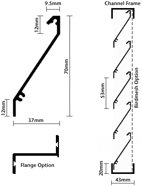 WPL50 Louvre Dimensions